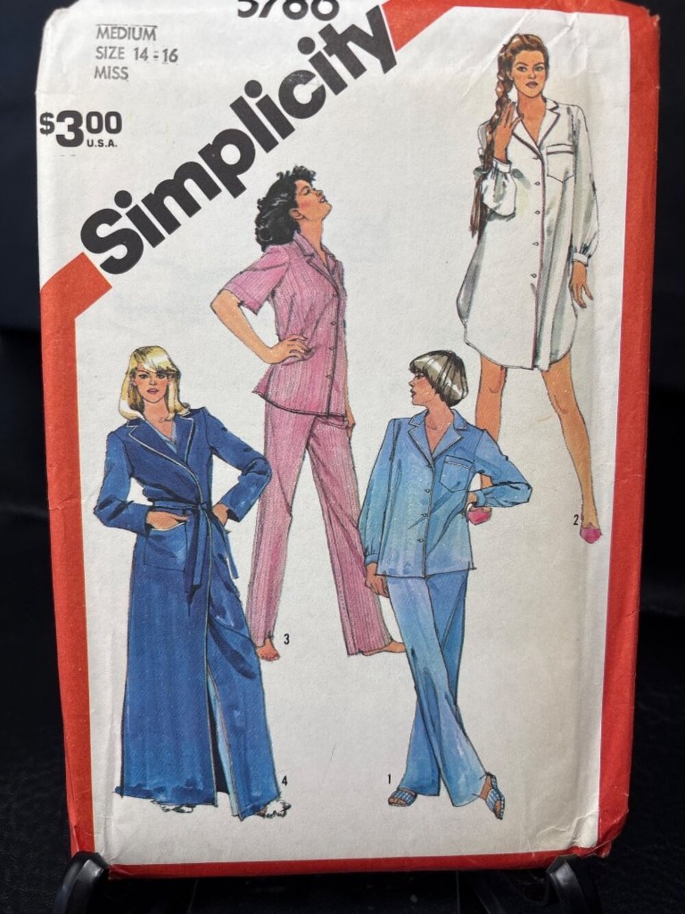 Simplicity Sewing Pattern 5786 Miss Medium Pajamas Nightgown Size 14-16 Uncut